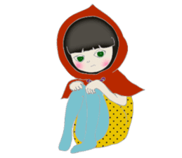 A wolf girl and a little red -English sticker #1761324