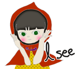 A wolf girl and a little red  -English sticker #1761327