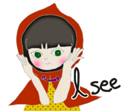 A wolf girl and a little red -English sticker #1761327