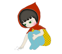 A wolf girl and a little red  -English sticker #1761340