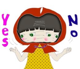 A wolf girl and a little red  -English sticker #1761345