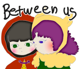 A wolf girl and a little red  -English sticker #1761356