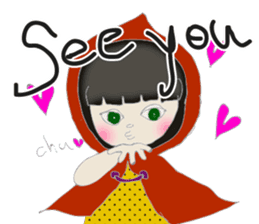 A wolf girl and a little red -English sticker #1761357