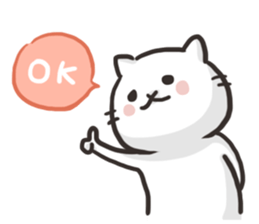 Pretty white cat sticker #1763324