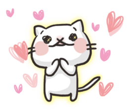 Pretty white cat sticker #1763333