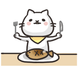 Pretty white cat sticker #1763340