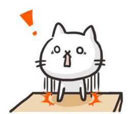 Pretty white cat sticker #1763356