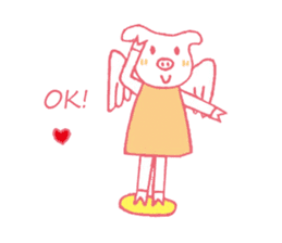 piggy of angel sticker #1767608