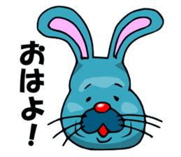 funny rabbit Mr.blue give responses sticker #1770417