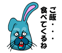 funny rabbit Mr.blue give responses sticker #1770419