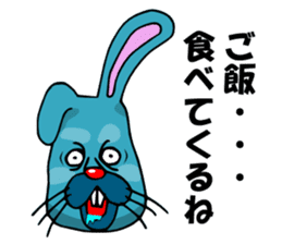funny rabbit Mr.blue give responses sticker #1770419