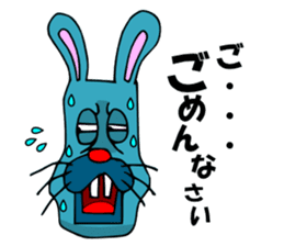 funny rabbit Mr.blue give responses sticker #1770424