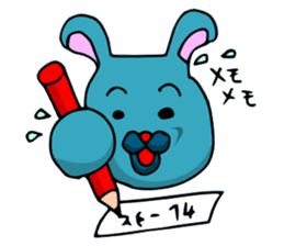funny rabbit Mr.blue give responses sticker #1770429