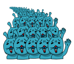 funny rabbit Mr.blue give responses sticker #1770430