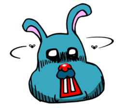 funny rabbit Mr.blue give responses sticker #1770431