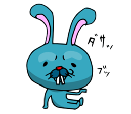 funny rabbit Mr.blue give responses sticker #1770432