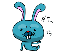 funny rabbit Mr.blue give responses sticker #1770432