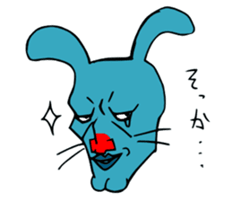 funny rabbit Mr.blue give responses sticker #1770437