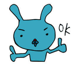 funny rabbit Mr.blue give responses sticker #1770438