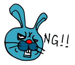 funny rabbit Mr.blue give responses sticker #1770439