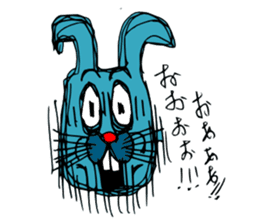 funny rabbit Mr.blue give responses sticker #1770440