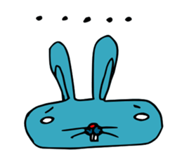 funny rabbit Mr.blue give responses sticker #1770444