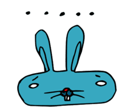 funny rabbit Mr.blue give responses sticker #1770444