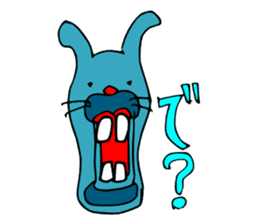 funny rabbit Mr.blue give responses sticker #1770450