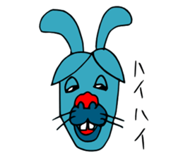 funny rabbit Mr.blue give responses sticker #1770451