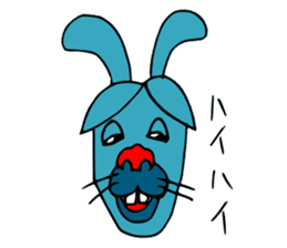 funny rabbit Mr.blue give responses sticker #1770451