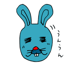 funny rabbit Mr.blue give responses sticker #1770452