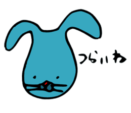 funny rabbit Mr.blue give responses sticker #1770453
