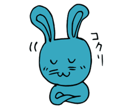 funny rabbit Mr.blue give responses sticker #1770454
