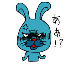 funny rabbit Mr.blue give responses sticker #1770455