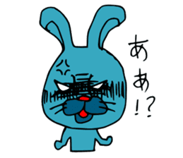 funny rabbit Mr.blue give responses sticker #1770455