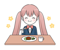 Bunches girl sticker #1770907