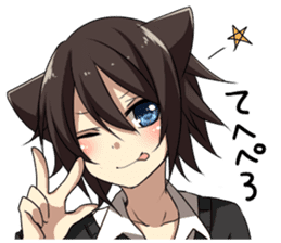 Cat system girl sticker sticker #1771759