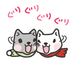 -2-omoshiro cat & omokuro cat sticker #1773916