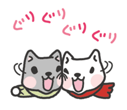-2-omoshiro cat & omokuro cat sticker #1773916