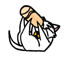 White Kitty Flannel sticker #1774981