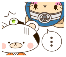 Cat Ninja & bear samurai sticker #1775444
