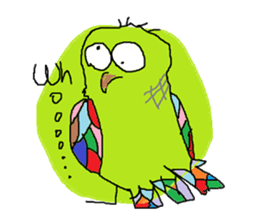 A bird and boiled egg man and woman sticker #1775736