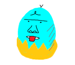 A bird and boiled egg man and woman sticker #1775741