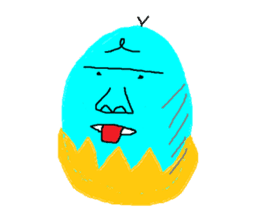 A bird and boiled egg man and woman sticker #1775741