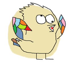 A bird and boiled egg man and woman sticker #1775744