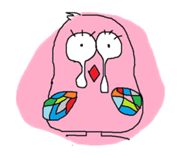 A bird and boiled egg man and woman sticker #1775746