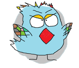 A bird and boiled egg man and woman sticker #1775747