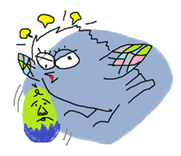 A bird and boiled egg man and woman sticker #1775756