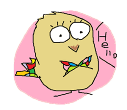 A bird and boiled egg man and woman sticker #1775762