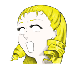 an  opened her eyes wide girl sticker #1777689